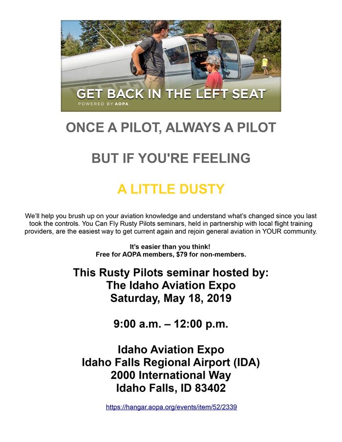 AOPA Rusty Pilots Seminar at the Idaho Aviation Expo!